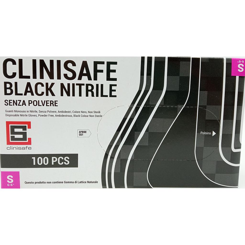 Guanti Neri In Nitrile Clinisafe 100 pz Misura S