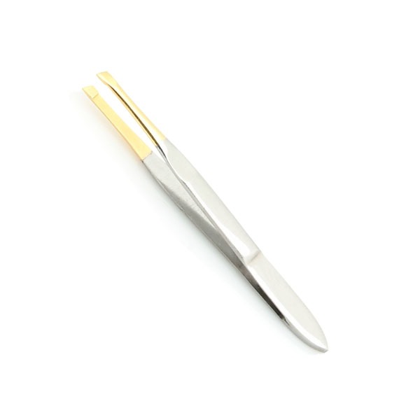 Filax Pinzetta Nichelata Punta Oro Obliqua 8 cm