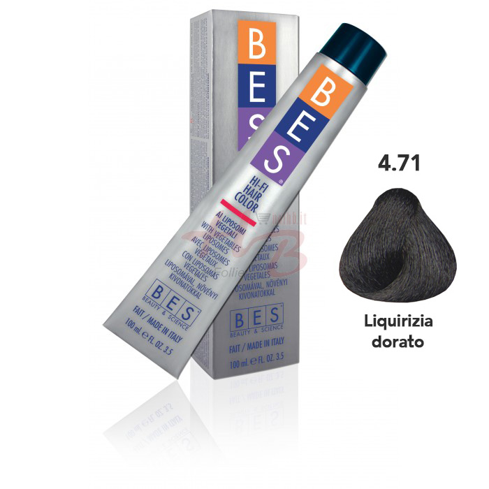 Bes Hi-Fi Hair Color Liposomi vegetali 4.71 CASTANO TABACCO CENERE - Tinta per capelli - 100ml 