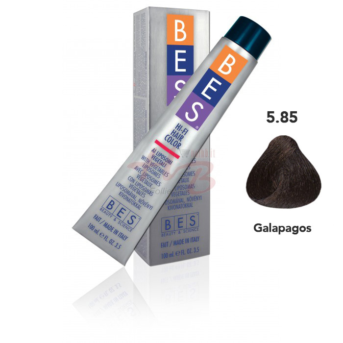 Bes Hi-Fi Hair Color Liposomi vegetali 5.85 CASTANO CHIARO BEIGE MOGANO - Tinta per capelli - 100ml 