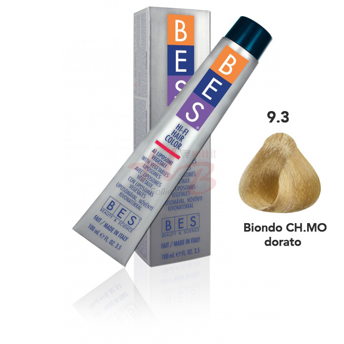 Bes Hi-Fi Hair Color Liposomi vegetali 9.3 BIONDO CHIARISSIMO DORATO - Tinta per capelli - 100ml 