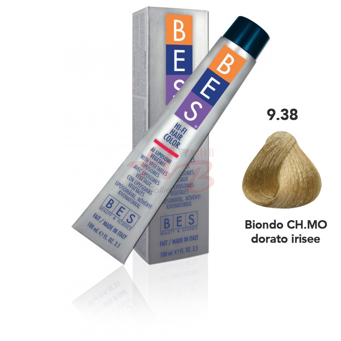 Bes Hi-Fi Hair Color Liposomi vegetali 9.38 BIONDO CHIARO DORATO BEIGE - Tinta per capelli - 100ml