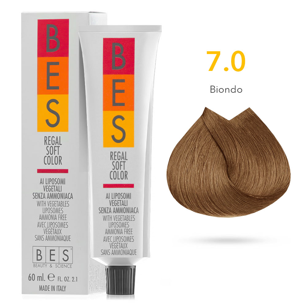 Tinta Riflessante tonalizzante Bes Regal Soft Color Liposomi Vegetali Senza ammoniaca 7.0 BIONDO  60ml