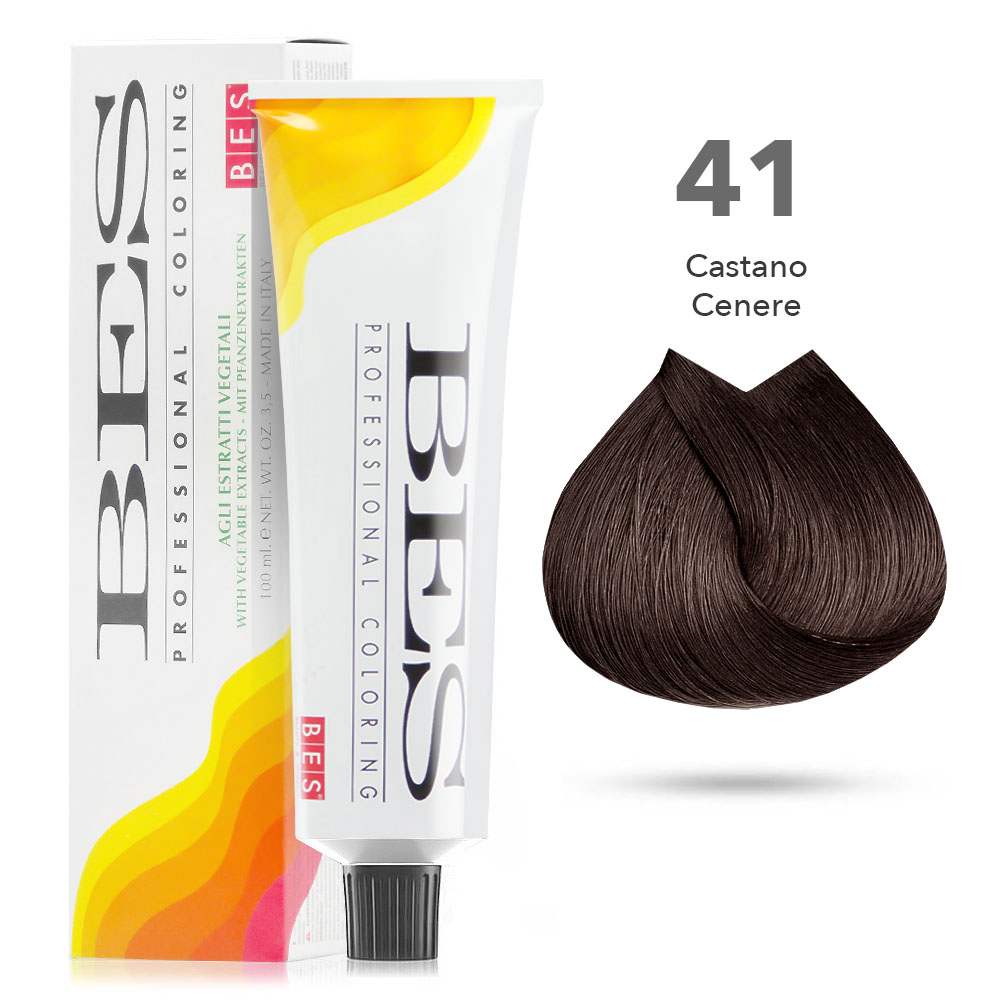 Bes Professional Coloring tinta per capelli estratti vegetali - 41 CASTANO CERENE - 100ML
