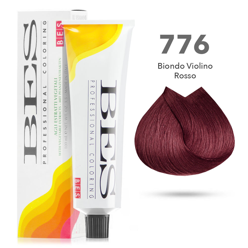 Bes Professional Coloring tinta per capelli estratti vegetali - 776 BIONDO VIOLINO ROSSO - 100ML