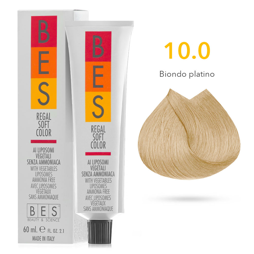 Tinta Riflessante tonalizzante Bes Regal Soft Color Liposomi Vegetali Senza ammoniaca 10.0 BIONDO PLATINO 60ml