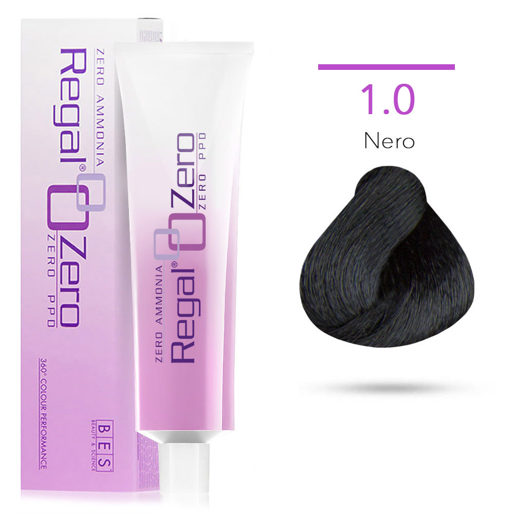 Bes Regal Zero senza ammoniaca senza ppd 1.0 NERO - tinta per capelli - 100ml