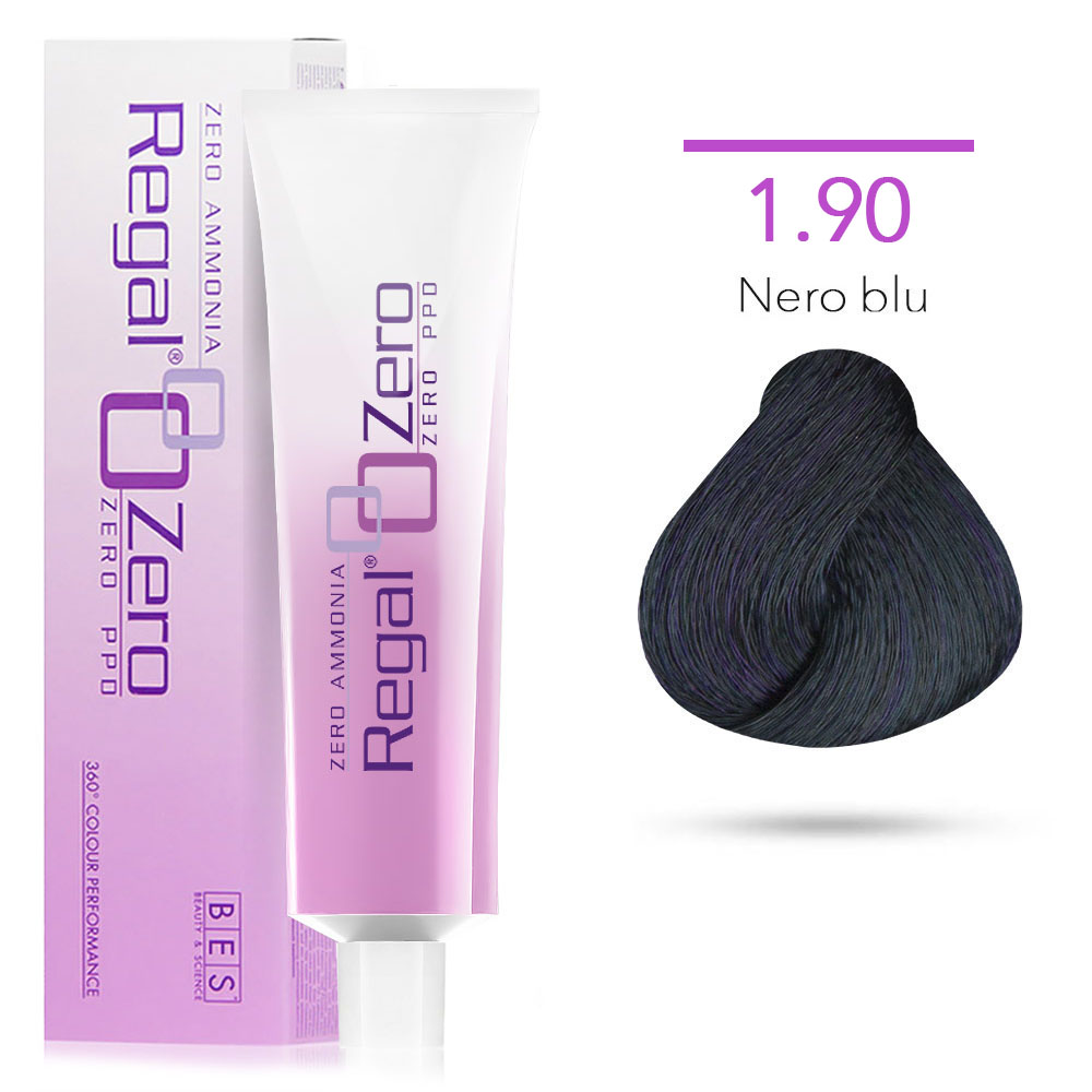 Bes Regal Zero senza ammoniaca senza ppd 1.90 NERO BLU - tinta per capelli - 100ml